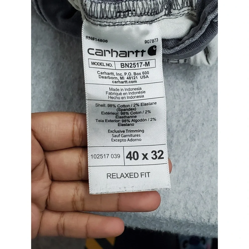 Carhartt Men Pants 40X32 Gray Straight Rigby Relaxed Fit 28